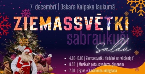 ZIEMASSVĒTKI sabraukuši SALDŪ 7. DECEMBRĪ