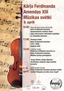 Talsu novadā notiks XIII Kārļa Ferdinanda Amendas Mūzikas svētki