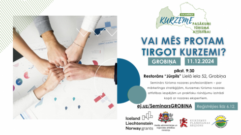 "Galamērķis Kurzeme" - seminārs tūrisma attīstībai "Vai mēs protam tirgot Kurzemi?"