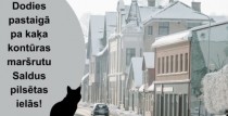 Iedvesmojoties no animācijas filmas “Straume” galvenā varoņa, aicinām doties pastaigā pa mūsu radīto kaķīša kontūras maršrutu Saldus pilsētas ielās.