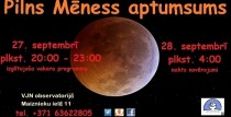 Pilna Mēness aptumsuma vērošana Ventspils Jaunrades nama observatorijā