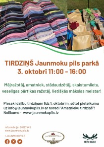 Jaunmoku pils aicina pieteikt dalību “Rudens tirdziņam”!